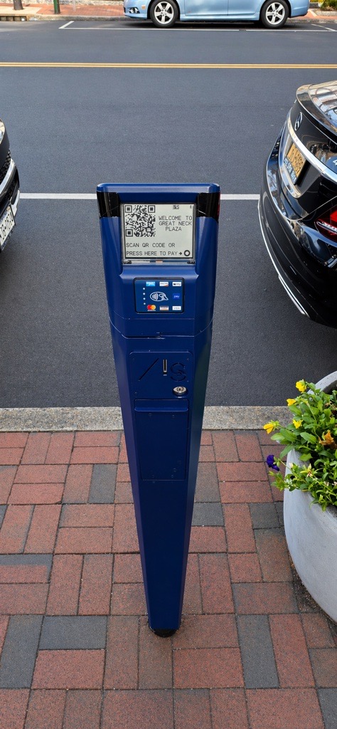 SpaceMaster back view — Modernistic Lane convenience hub installed at the curb