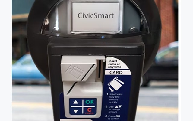 Liberty Next Gen smart meter on a city sidewalk